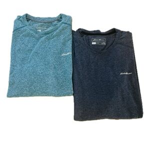 Eddie Bauer Mens Shirt Lot 2 Freedry Motion Green/Gray Size T2XL Activewear